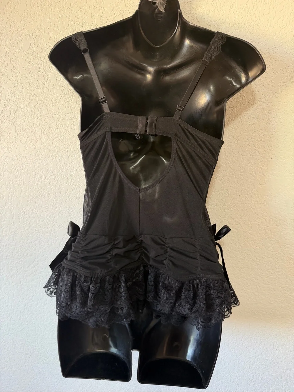 Vintage Gothic Red & Black Lace Bustier Corset Top